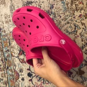 Pink crocs